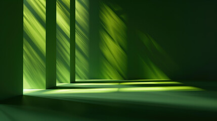 Wall Mural - I imagined an abstract green background with a spotlight, featuring a textured design that includes light and dark green waves and lines, creating a dynamic and futuristic pattern