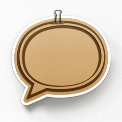 Wall Mural - A creative speech bubble on a kraft paper clip with an isolated background.