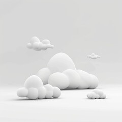 Poster - 3D style plasticine cloud with round dots