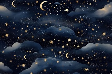 Wall Mural - Moon backgrounds astronomy pattern.
