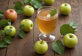 Canvas Print - apple juice and apples