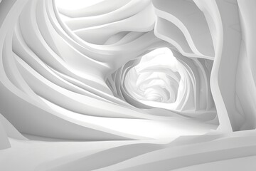 Poster - A beautiful abstract architecture background. The room is a 3D white intricate design. Modern geometric wallpaper. Futuristic design. Textured background for presentations. Creatively created by AI.