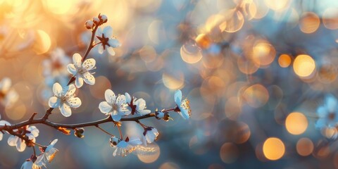 a close-up view of a tree branch covered in white flowers, great for spring or garden-themed designs