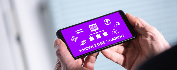 Sticker - Knowledge sharing concept on a smartphone