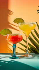 Canvas Print - Festive and Cheerful Mexican Drinks - Margaritas and Palomas  