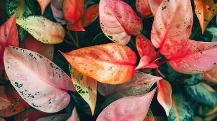 Wall Mural - Vivid and stunning hues of aglaonema