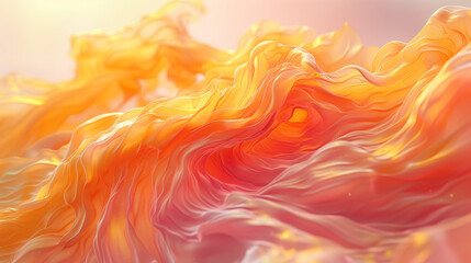 Poster - A close-up abstract image of swirling orange and pink fabric with a light, ethereal quality.