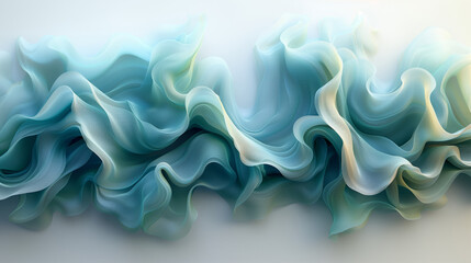 Poster - A close-up image of flowing, blue fabric, creating a calming and abstract pattern.