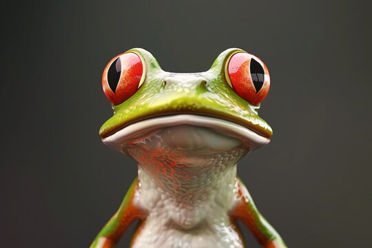 a close up of a frog