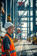 © Lidok_L - A man in a safety vest stands in front of a large building