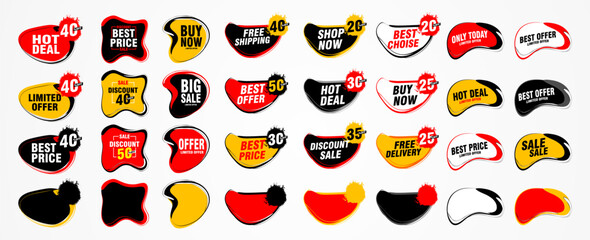 stickers and tags banners set, sales label collection suitable for design promotion media
