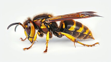 A wasp is on a white background.