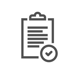 Poster - Clipboard related icon outline and linear vector.

