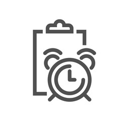 Poster - Clipboard related icon outline and linear vector.
