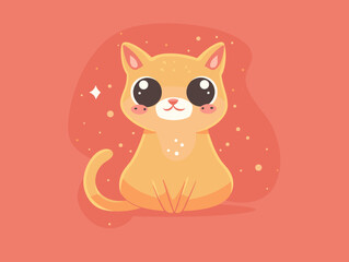 Wall Mural - cute cat animal kawaii character icon vector illustration design icon