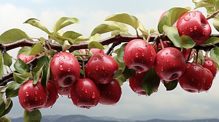 Sticker - red cherries on a branch