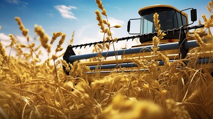 Sticker - combine harvester in wheat field