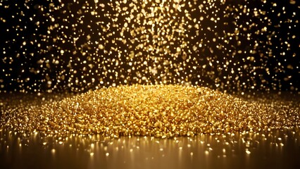 Wall Mural - Golden particles background image
