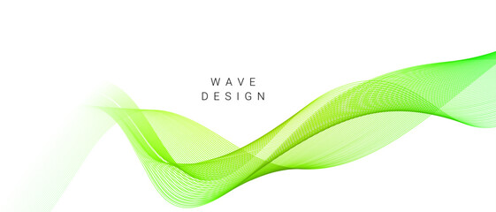 Wall Mural - smooth stylish abstract green wave background