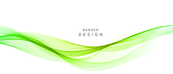 Wall Mural - Smooth stylish abstract green wave background