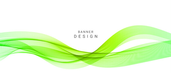 Wall Mural - smooth stylish abstract green wave background
