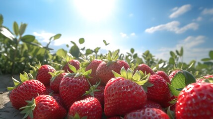 Canvas Print - strawberries in the field