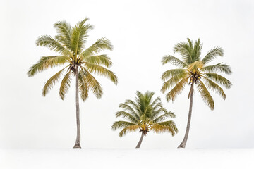 Canvas Print - Palm trees in front of a white background