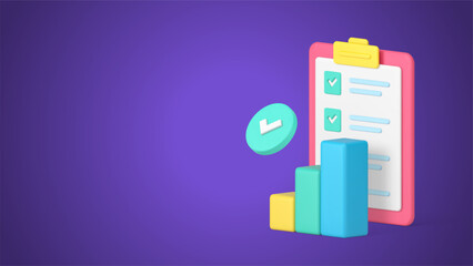 Poster - Time management success data analyzing efficient productivity control 3d icon realistic vector