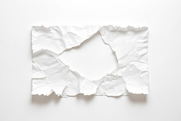 Wall Mural - Crumpled White Paper with Hole in Center