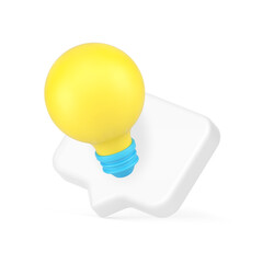 Poster - Innovation idea brainstorming creative solution development quick tips 3d icon realistic vector