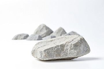 Gray Rock Isolated On White Background