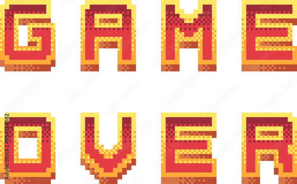 Game Over text in Pixel Art style. Stock Vector | Adobe Stock