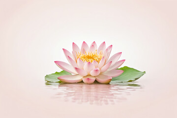 Canvas Print - Pink Water Lily Flower Floating on Water