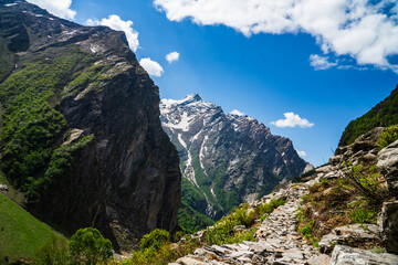 valley of flowers, mountain scapes of himalayas in chamoli uttarakhand india