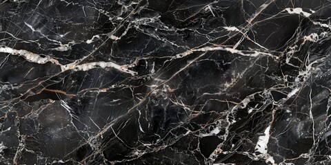 Wall Mural - Black Marble with White Veins