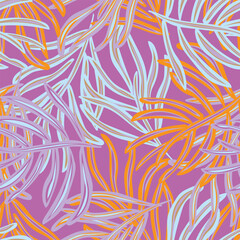 Sticker - Colourful Tropical Leaf Seamless Pattern Design