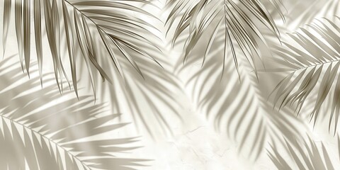 Poster - Palm Leaf Shadows on White Wall