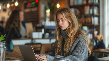 Poster - women working in coffee shop