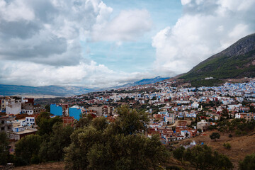 Wall Mural - View on the blue city of Chefchaouen, Morocco.