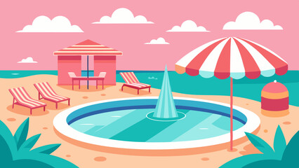 Sticker - swimming pool and sun