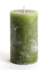 Poster - Artisan candle on a white background. Created with Generative AI technology.