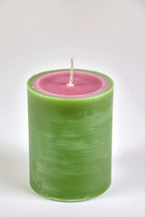 Poster - Artisan candle on a white background. Created with Generative AI technology.
