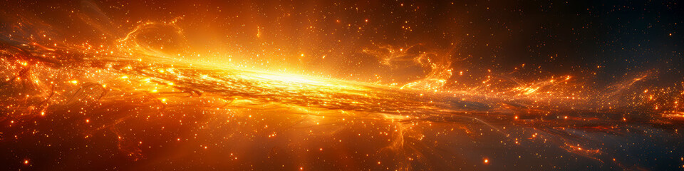 Wall Mural - a bright orange galaxy with a lot of stars