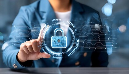 Poster - Man Holding Padlock in Hands