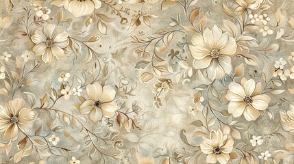 Wall Mural - Elegant floral pattern for a refined look