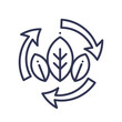© VectorMine - Three leaves surrounded by circular arrows, symbolizing nutrient cycling.