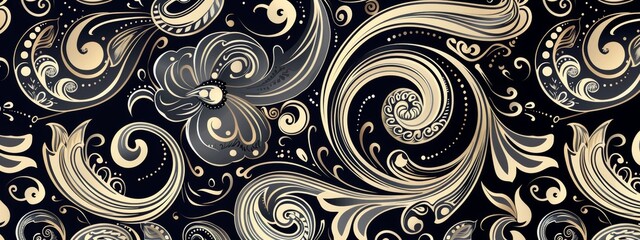 Wall Mural - Paisley pattern with intricate swirls and flourishes.