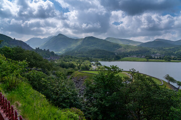 the circular walk around Llanberis lake , Snowdonia