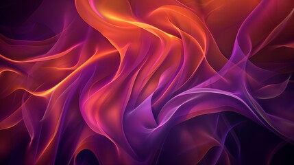 Wall Mural - Abstract background with soft, flowing shapes in vibrant purple, red, and yellow.