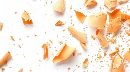 Eraser shavings on white background